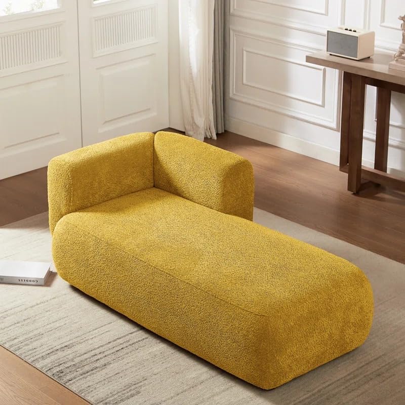 Image of LEGACY OF COMFORT Christinia Upholstered Indoor Chaise Lounge Chair 2 Seater Sofa Two Seater Sofa for Living Room Offices Hotels Bedroom (Yellow)