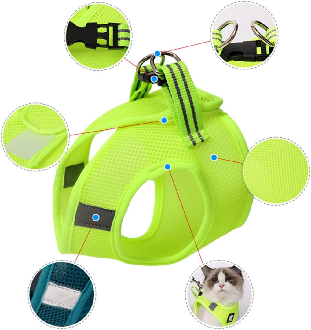 balacoo Cat Vest Harness Cat Leash Harness for Small Dogs Harness Traction Rope Chest Strap Small Dog Carrier Sling Chain Ring pet