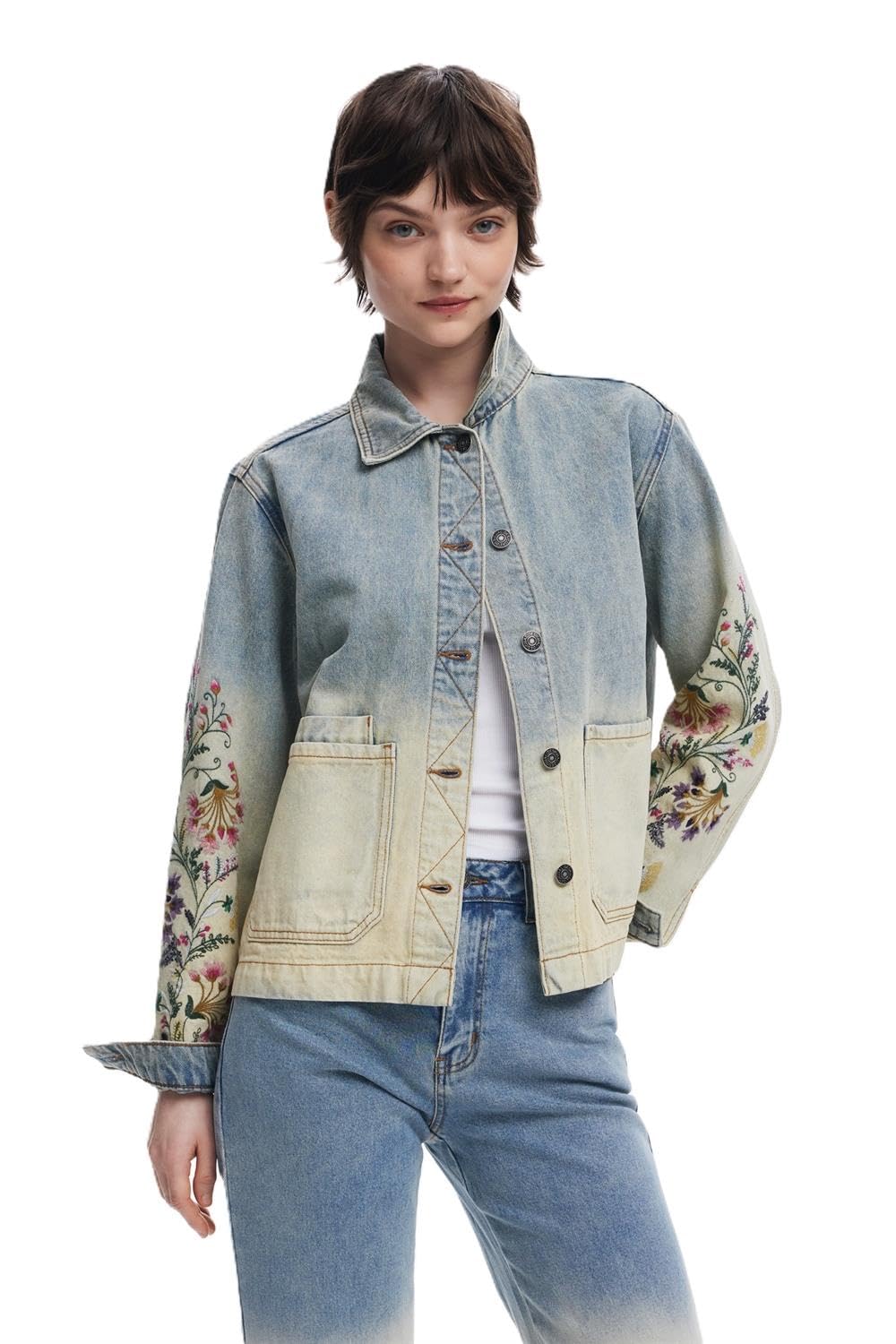 Desigual Mujer Azul Chaq_houston, 5007 Denim Light Wash, S