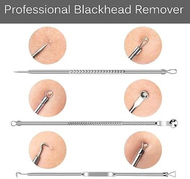 4PCS Blackhead Removal Tool kit. Four-piece with Storage Box for Nose Facial Care Silver