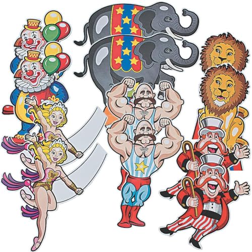 Carnival Cutouts for Party and Wall Decor for Kids - Set of 12