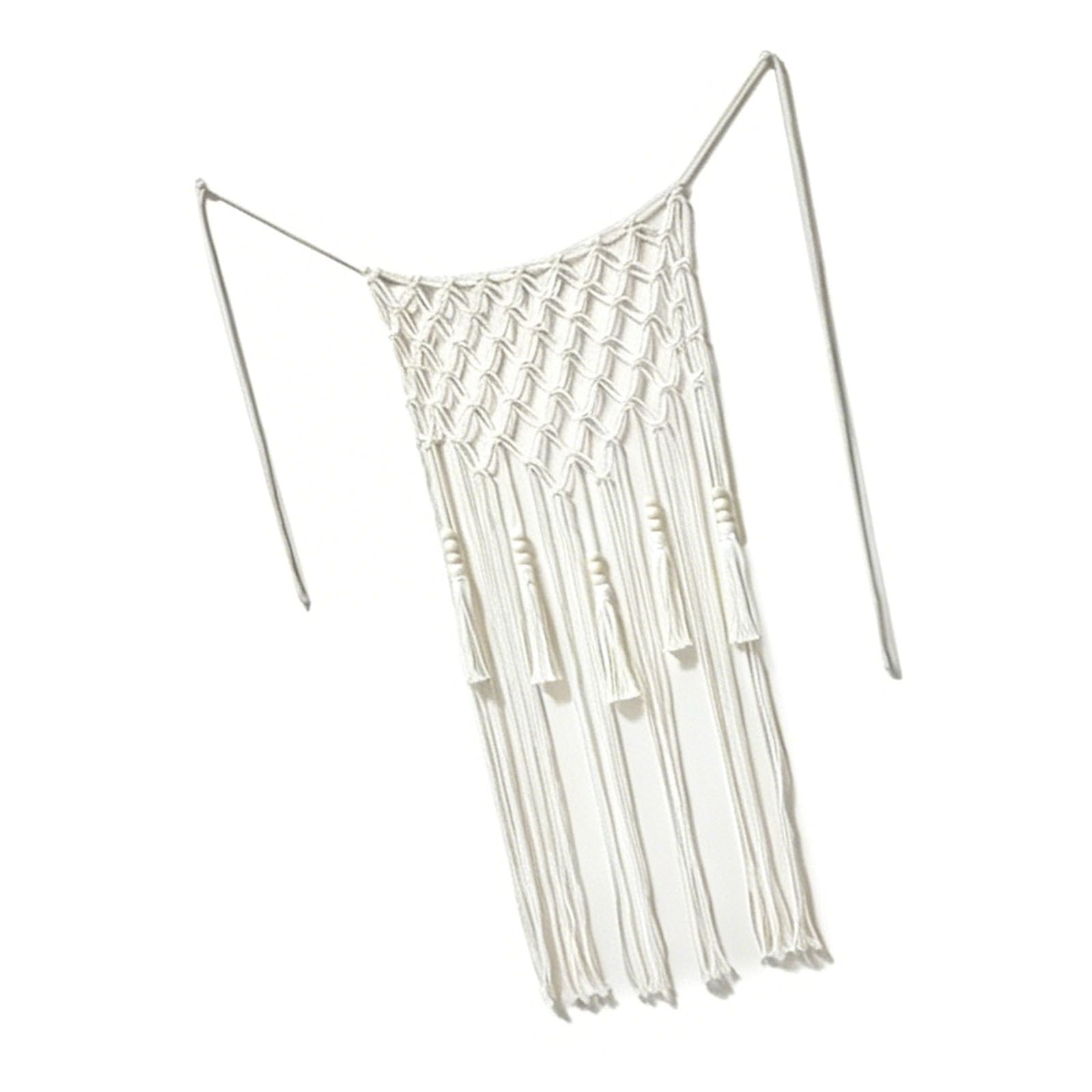 Kaeltsyn Rope Wall Art Woven Tapestry Decor, Neutral Fringe Backdrop Accent for Living Room and Photo Studio Spaces Cotton Rope Backdrop Woven Wall Accent Doorway Decor Guesthouse Photo Studio Chair