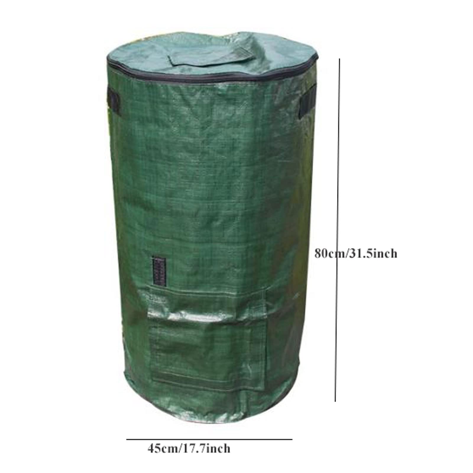 Gartenkomposter 2er-Pack 34-Gallonen-Kompostbeutel for den Garten, Kompost for den Außenbereich, wiederverwendbarer Gartenabfallbeutel mit Deckel, faltbare Laubrasenbeutel, multifunktionaler Gartenbeh