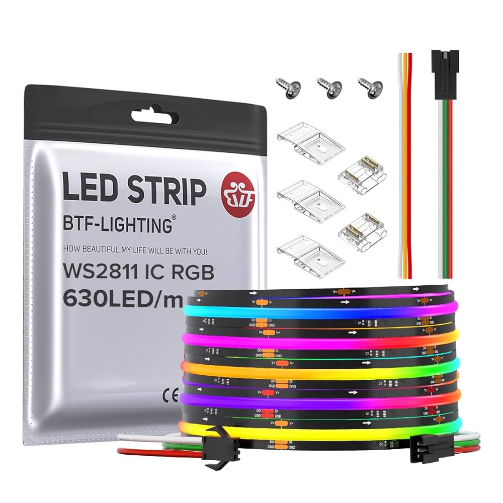 【在庫処分】BTF-LIGHTING FCOB COB IC LEDテープライト Amazon.com: BTF-LIGHTING FCOB WS2811 IC RGB COB LED Strip
