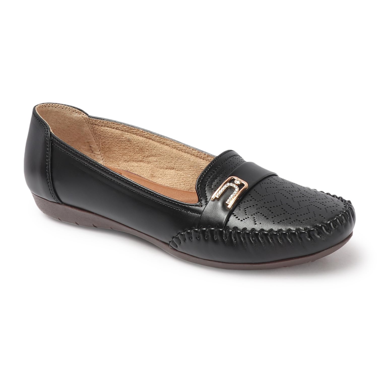 charmwalk Women’s Fashion Loafers | Chic & Elegant Design | Anti-Skid, Lightweight Slip-On Shoes for All-Day Comfort (Black, UK Footwear Size System, Adult, Women, Numeric, Medium, 4)-picture-12