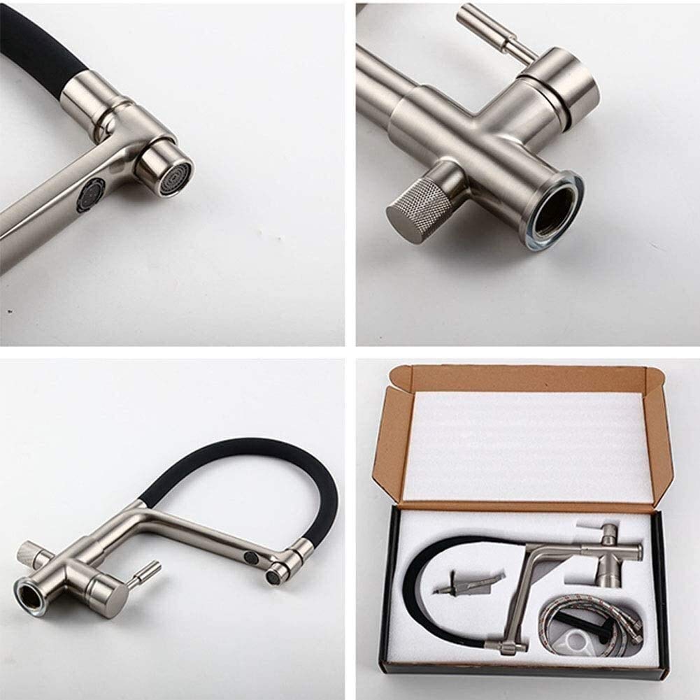 3 Vías Grifo Cocina Osmosis Grifería Filtro Agua Grifos de Fregadero Giratorio con caño, Estilo Moderno Pulverizador de Doble función para purificador de Filtro de Agua y Fregadero de Cocina