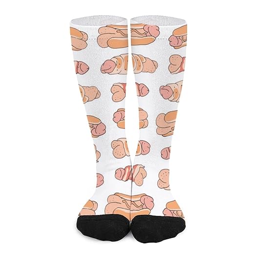 Unisex Lustige Crew Socken,Icious Happy Penis Dick Sweet Bacon Mid Wade Kleid Socken Sport Socken Sportliche lange Tube Strümpfe für Männer Frauen