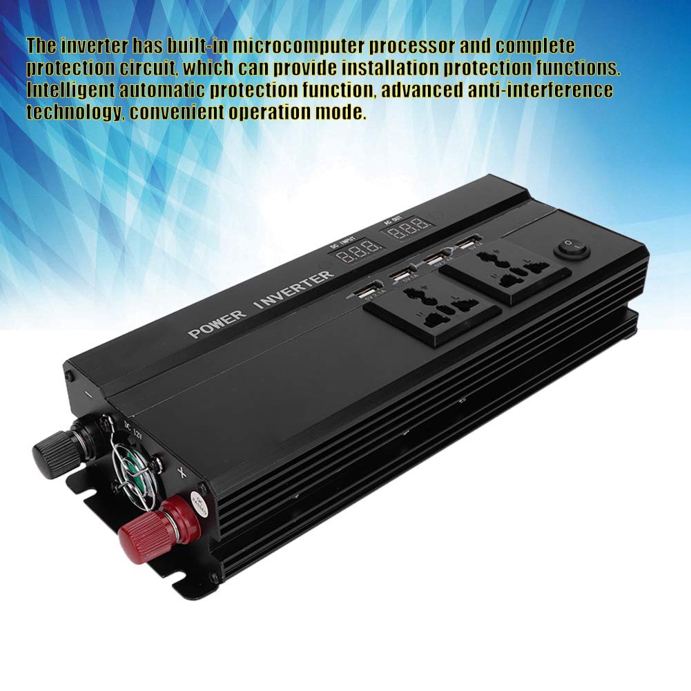 Onduleur de 5000 Watts, Onduleur de Puissance 5000W 12V à 220V pour Voiture avec écran LCD pour Automobile