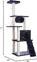 Vista 7 de árbol para gato Armarkat condominio con mueble, altura a 70 a 75 pulgadas, Azul marino