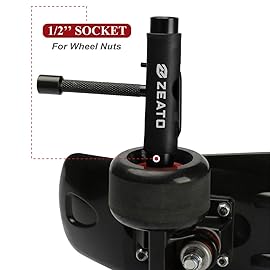 Zeato [Upgrade Version] All-In-One Skate Tools Multi-function Portable Skateboard T Tool Accessory with T-type Allen Key and L-type Phillips Head Wrench Screwdriver - Black