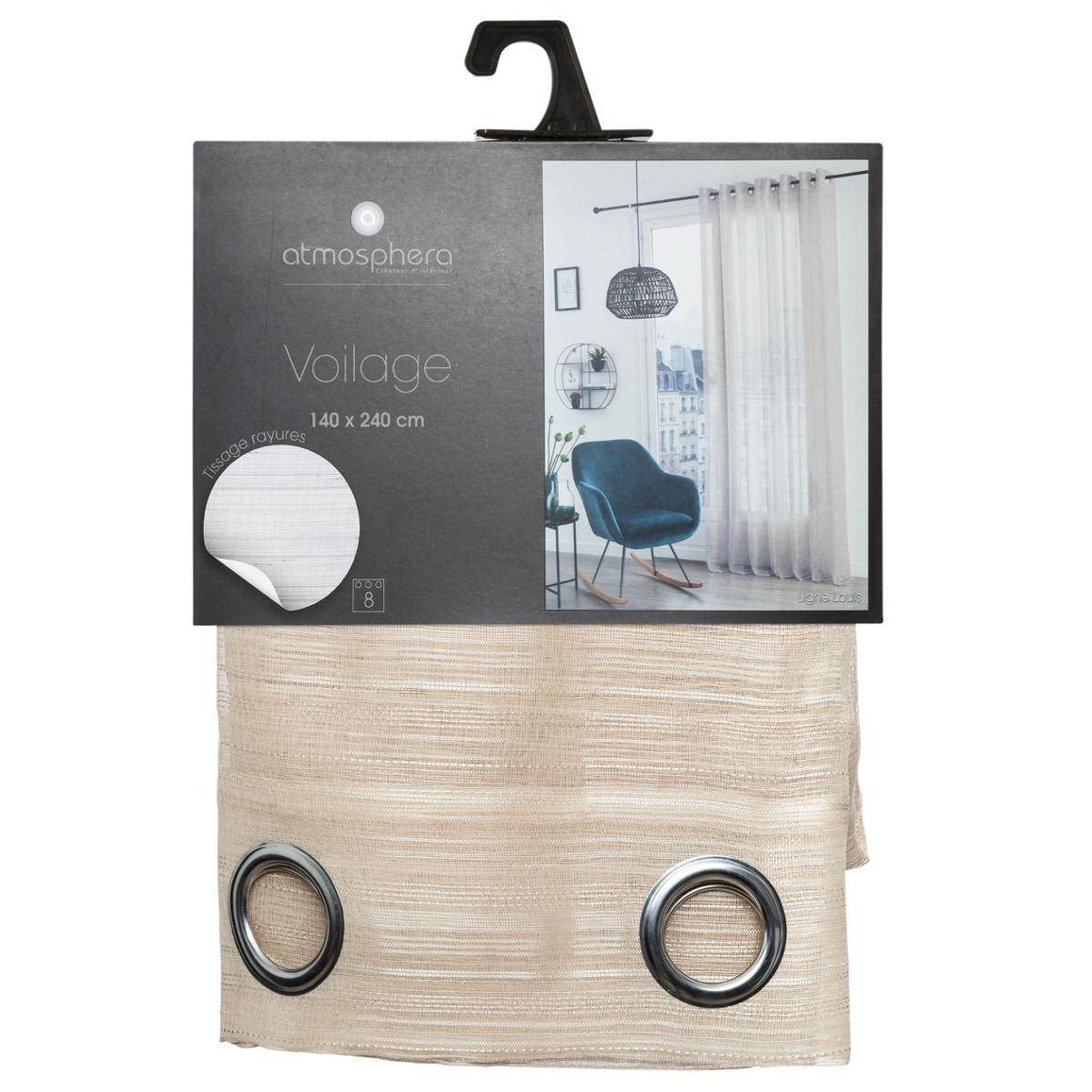 ATMOSPHERA Tenda Con Occhielli Grigio Velato – 140x240 Cm, Colore Grigio - 4