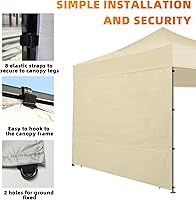 Vista 3 de Joramoy Pared lateral instantánea de 10 x 10 pies para tienda de campaña desplegable, pared solar impermeable para toldo de pierna recta