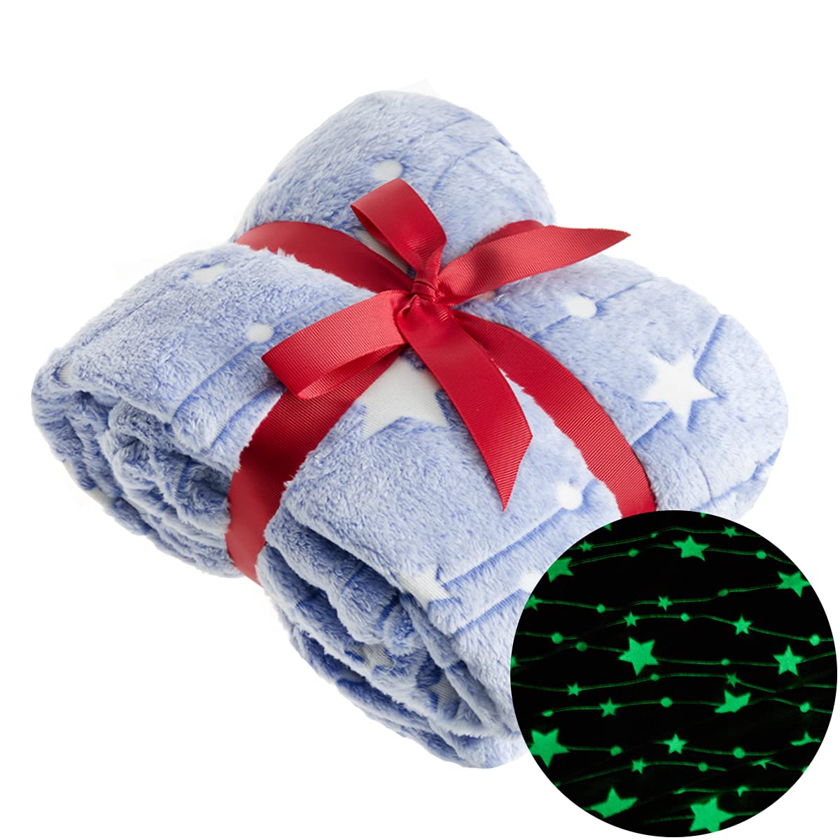 Glow in The Dark Throw Blankets Meteor Stars Fairy Blanket Luminous Magical Soft Plush Light Grey Fleece Blanket for Girls Boys Kids Birthday Christmas Adult Gifts Large 50" X 60" (Meteor )
