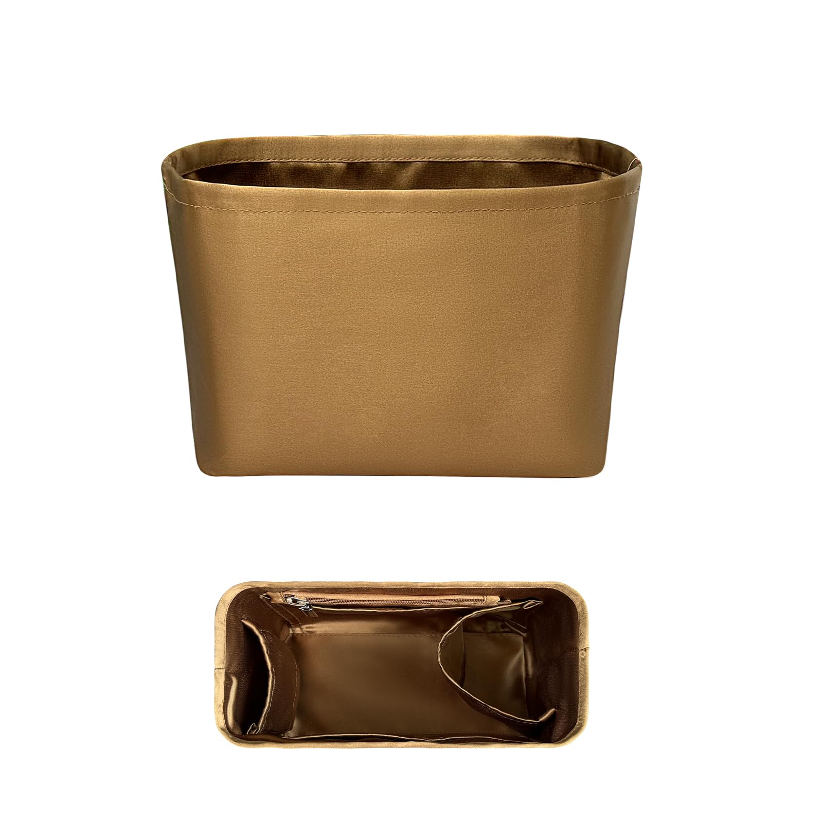 ONEDIAN Purse Organizer Insert, Silk Satin Inner Liner Bag for Anjou Mini Bag Organizer Zipper Inside Storage Bag Organizer Insert