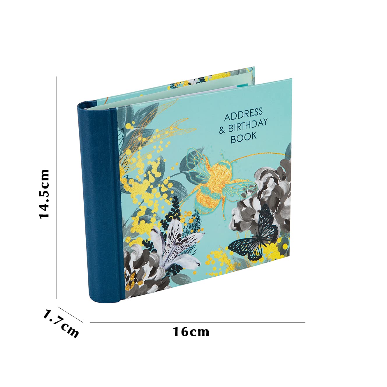 Gifted Stationery Carnet d'adresses et d'anniversaire pour tous vos contacts. Reliure à spirale recouverte de tissu pour garder une trace des noms, e-mail, anniversaires et plus encore 200 pages