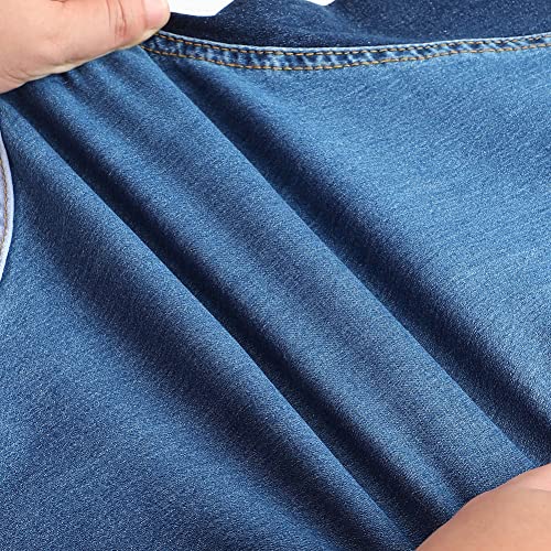 THUNDER STAR Women's Stretch Wide Leg Jeans Mid Rise Patchwork Denim Pants3