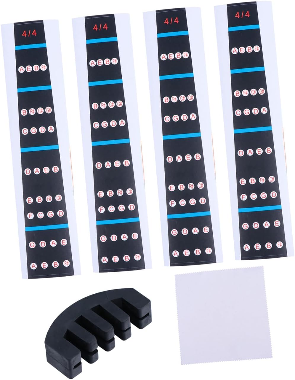 Toddmomy Boys and Girls Violin Practice Aid Violin Note Sticker Finger Guide Mute Tape Starter Kit Random Color