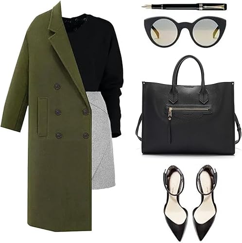 Miniatura 7 de Bolso de mano para mujer, impermeable, de piel sintética, maletín de negocios, gran capacidad, bolso de hombro, bolsa de trabajo de oficina, negro