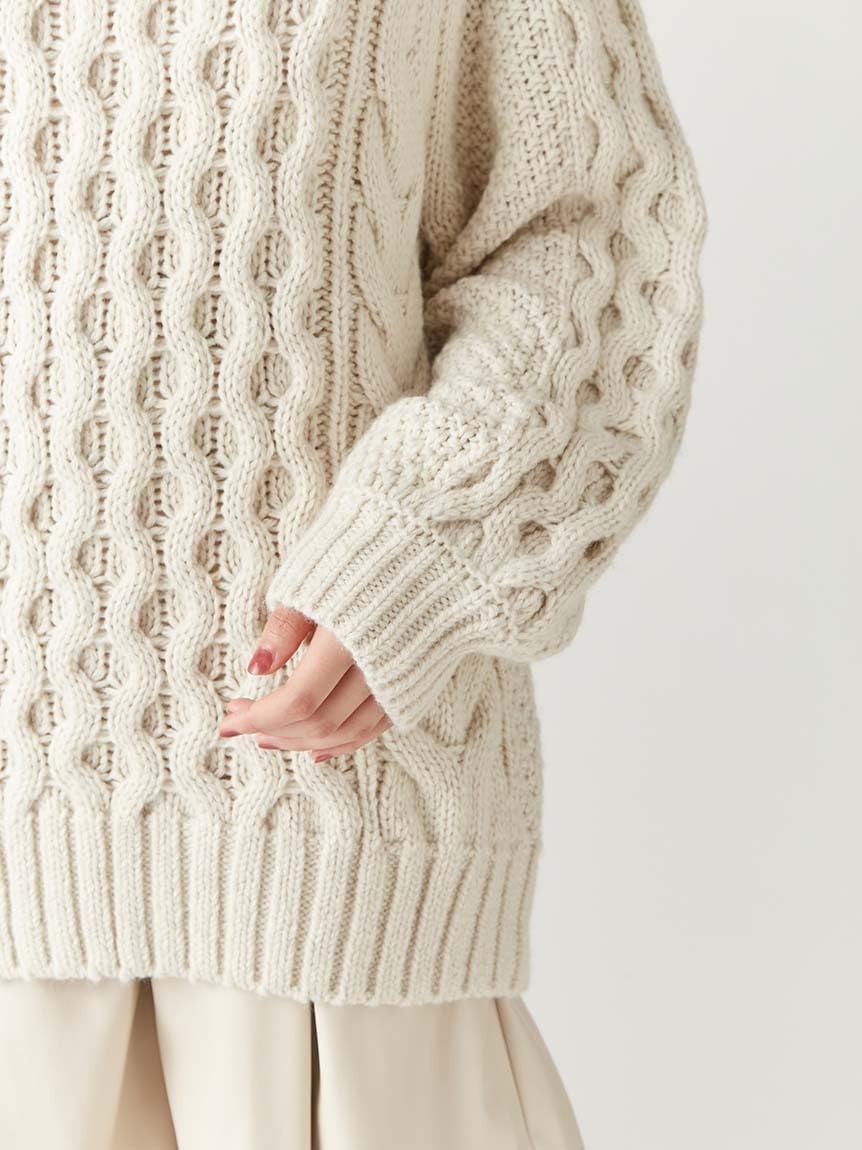 Amazon.co.jp: [フレイ アイディー] ケーブルニットミニワンピース