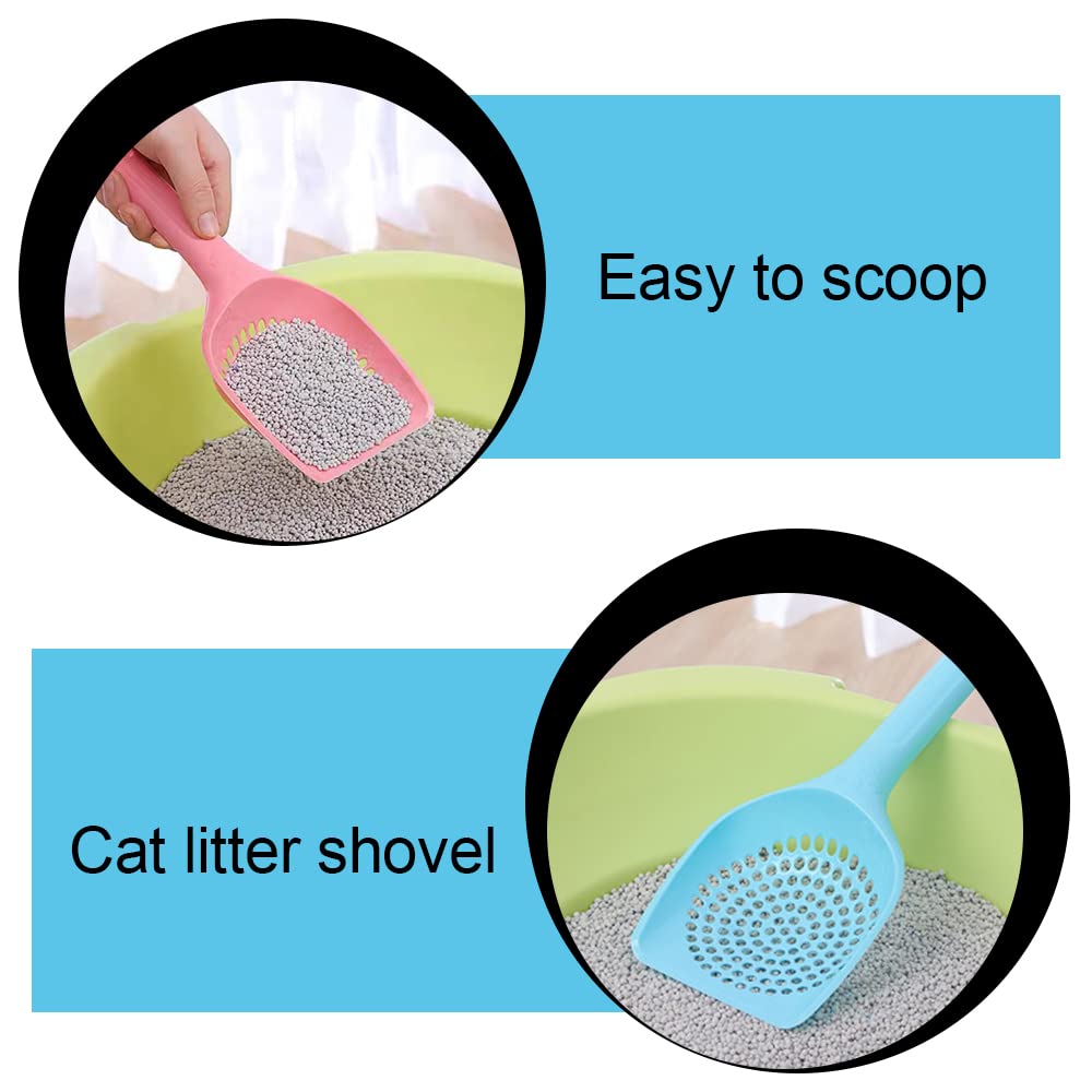 QIUZAI 3 Pcs Durable Cat Litter Scoop Cat Litter Shovel Cat Litter Tray for Most Cat Litter - Image 4