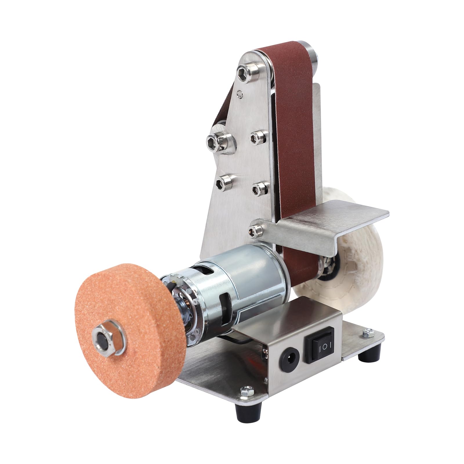 Mini levigatrice a nastro elettrica 775, 4000-9000 giri/min, regolabile, con 20 nastri abrasivi e disco lucidante per metallo e legno