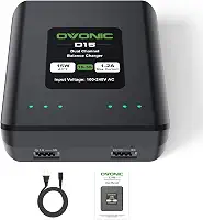 OVONIC Carregador de bateria D15 Dual LiPo AC 15W 1.2A para baterias Lipo 1S 2S 3S, carregador de bateria RC