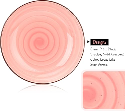 Miniatura 6 de KitchenTour - Tazones de cerámica para pasta, cuencos grandes de porcelana para servir de 26 onzas, cuencos de sopa de 8 pulgadas, aptos para