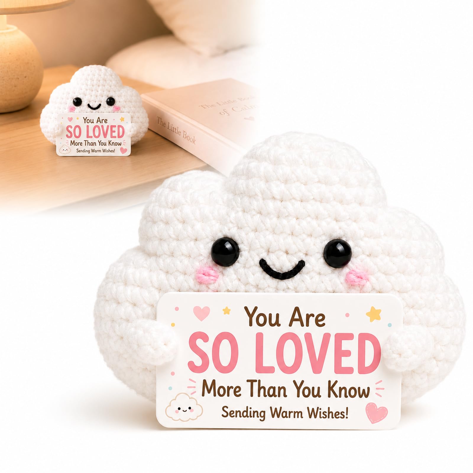 CAYLEKI You Are So Loved Crochet Cloud Keepsake with Message Card