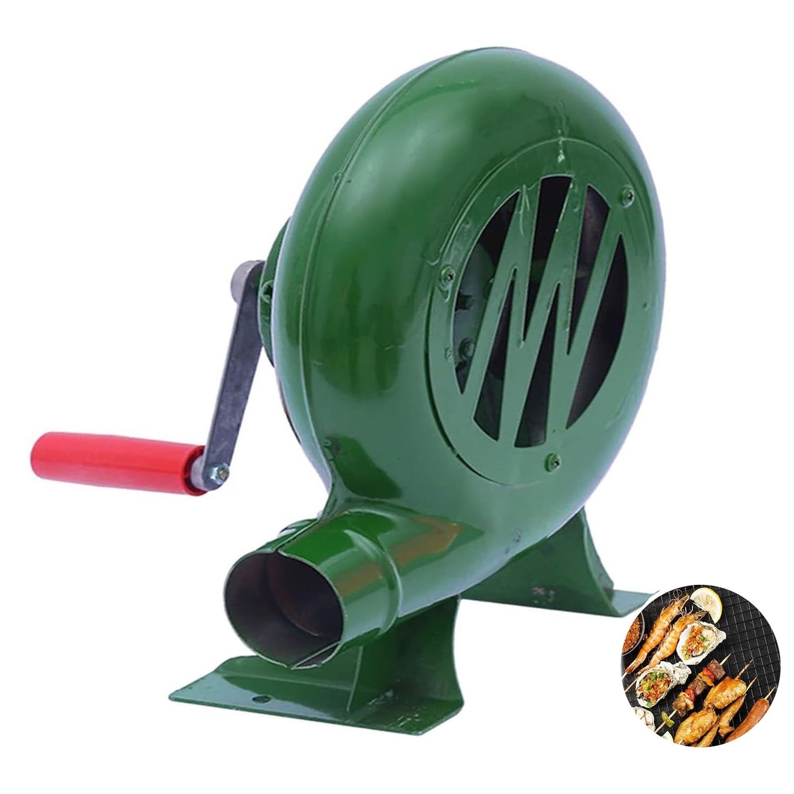 Ręczny wentylator do grilla, dmuchawa korbowa, dmuchawa do grilla, kemping, piknik, zajęcia na świeżym powietrzu (300 W)