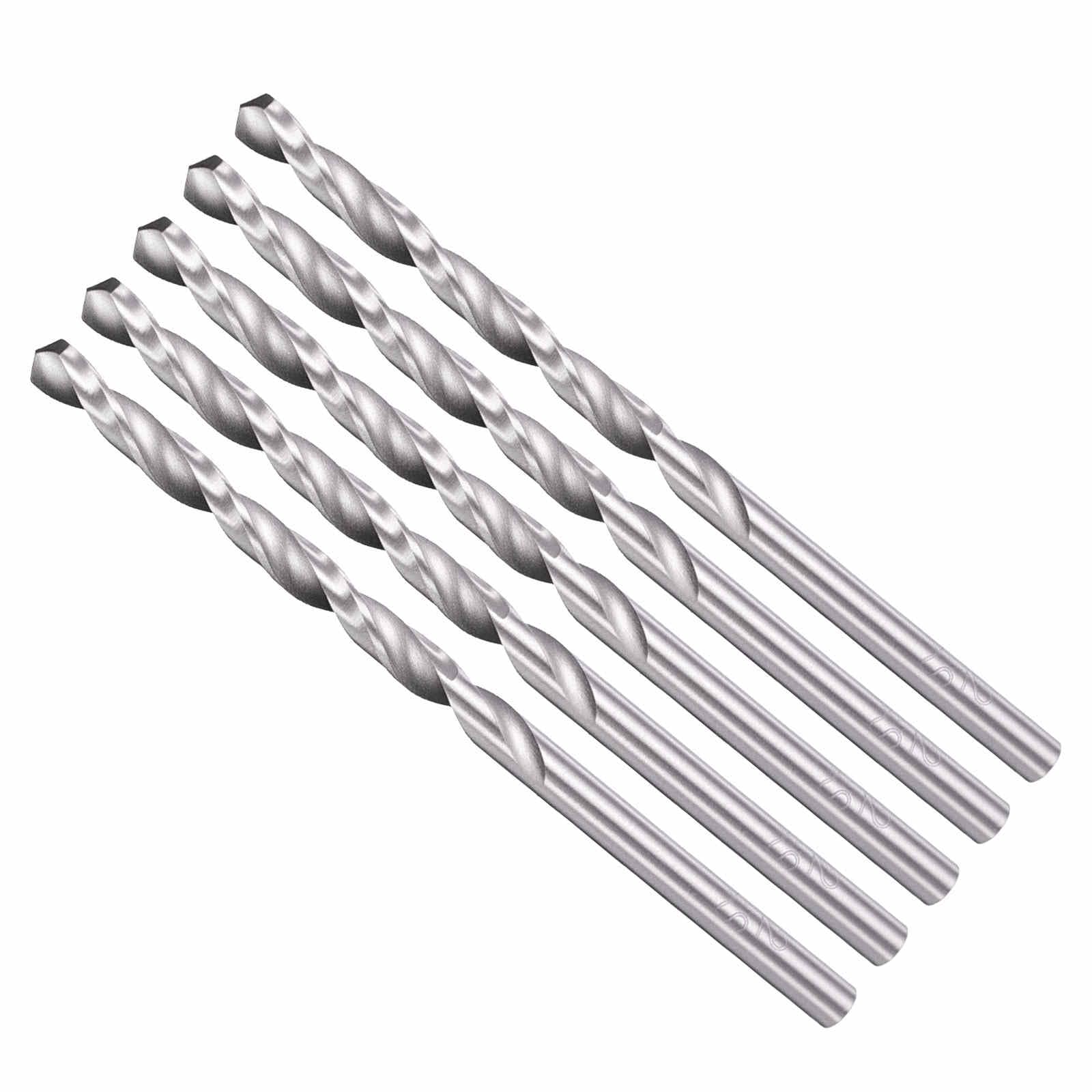 CoCud Drill Bit, 3mm Cutting Diameter, 4241 HSS 118° Cutting Angle Uncoated Bright Versatile Jobber Bits - (Applications: for Drilling Plastic Wood Soft Metal), 5-Pieces
