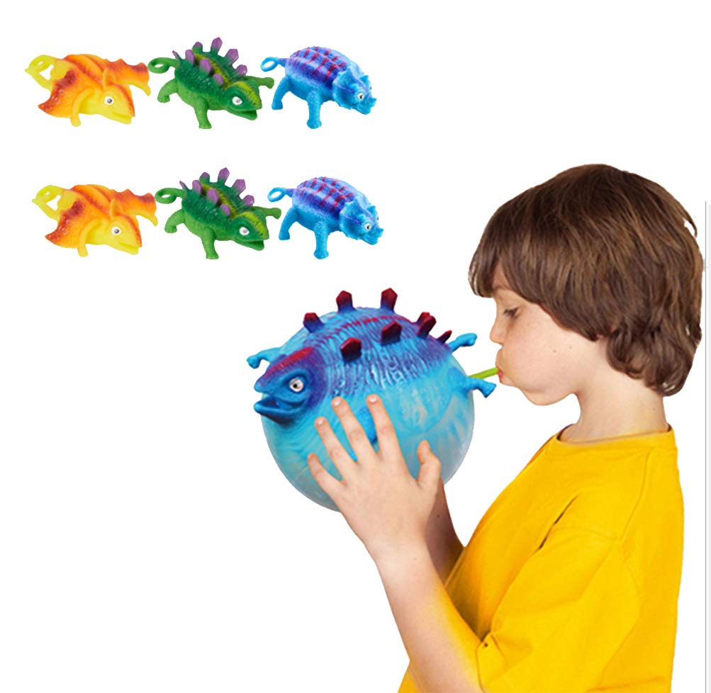 Hompr 12 PCS Dinosaur Balloons,16 Inch, Animal Balloons with Blowpipe, Suitable for Gifts