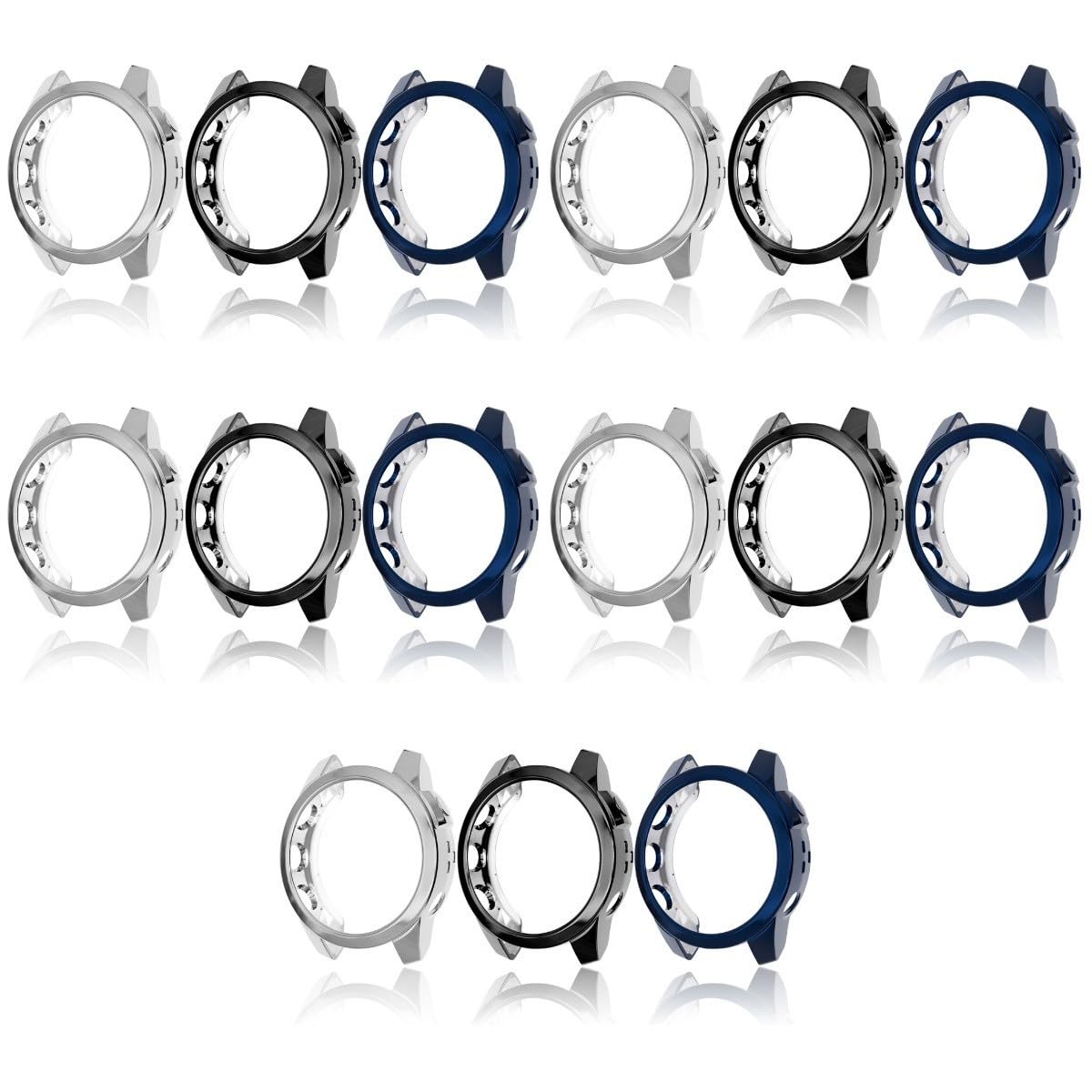 Uonlytech 15pièces Coque De Délicate pour Montre Housse Remplaçable Compatible Anti-Rayures Installation Simple TPU Électroplaque Et Midi