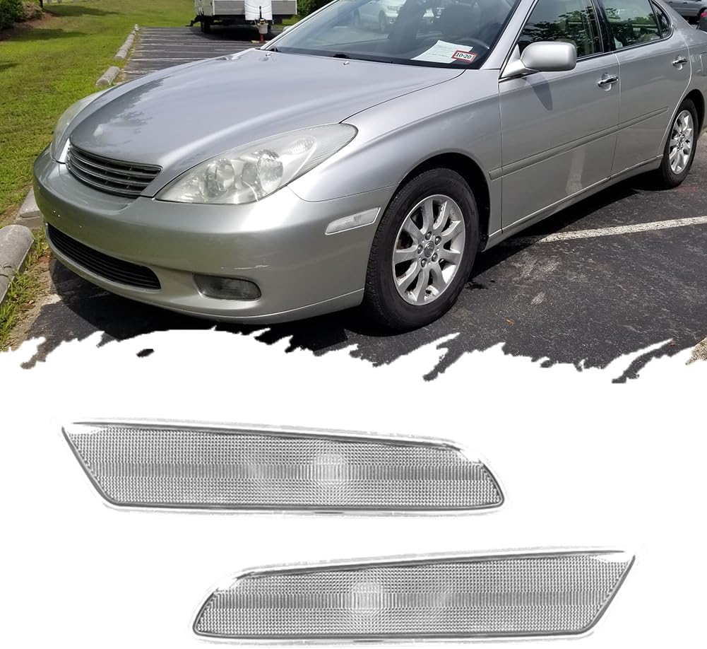 For 2002 2003 L-exus ES300,2004 2005 2006 L-exus ES330 Front Bumper Fender Side Marker Lights 8173133021 8174133021, LX2532102 LX2533102 Smoked Lens Amber Lights