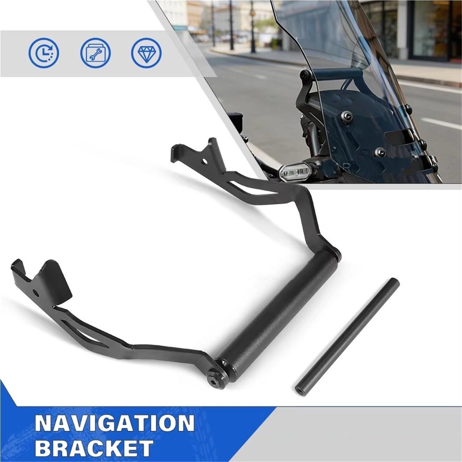 Moto GPS Staffa Navigazione Per NC750X NC 750X 2025-Supporto Per Piastra Di Navigazione Per Supporto Per Smartphone GPS Per Moto Supporto Per Parabrezza Supporto Per Navigatore GPS Per Moto(22mm.)