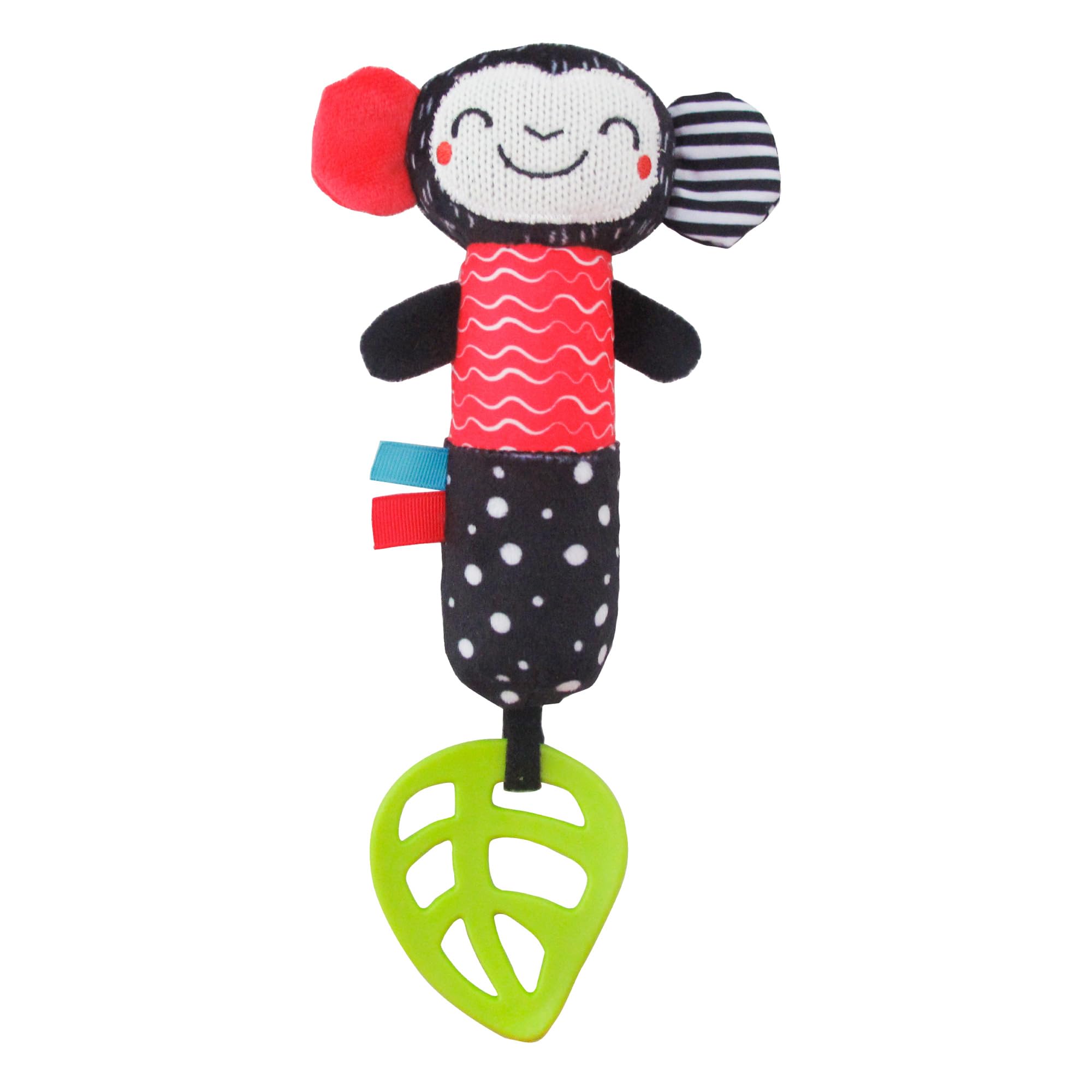 The Moon Brand Soft Rattle Plush Toy: Explore the Vibrant Forest with Adorable Animal Characters Perfect for Sensory Development and Safe for Babies with Teether 0m+ - (Monkey)