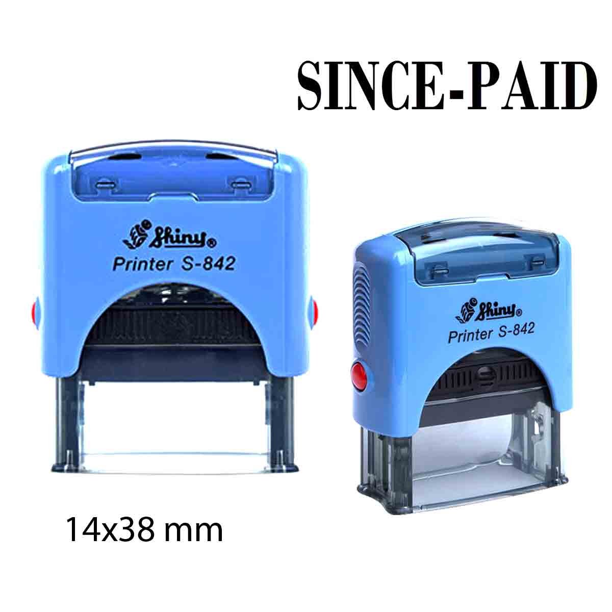 SINCE PAID Shiny Self Inking Rubber Stamp Office Stationary