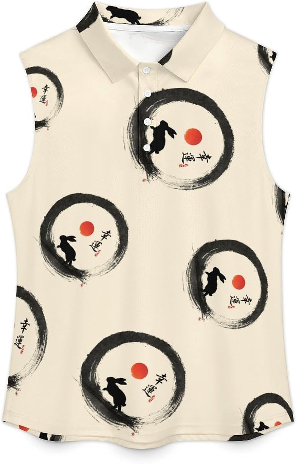 Luck Bunny Womens Sleeveless V Neck Golf Polo Shirts | Collared Tank Tops