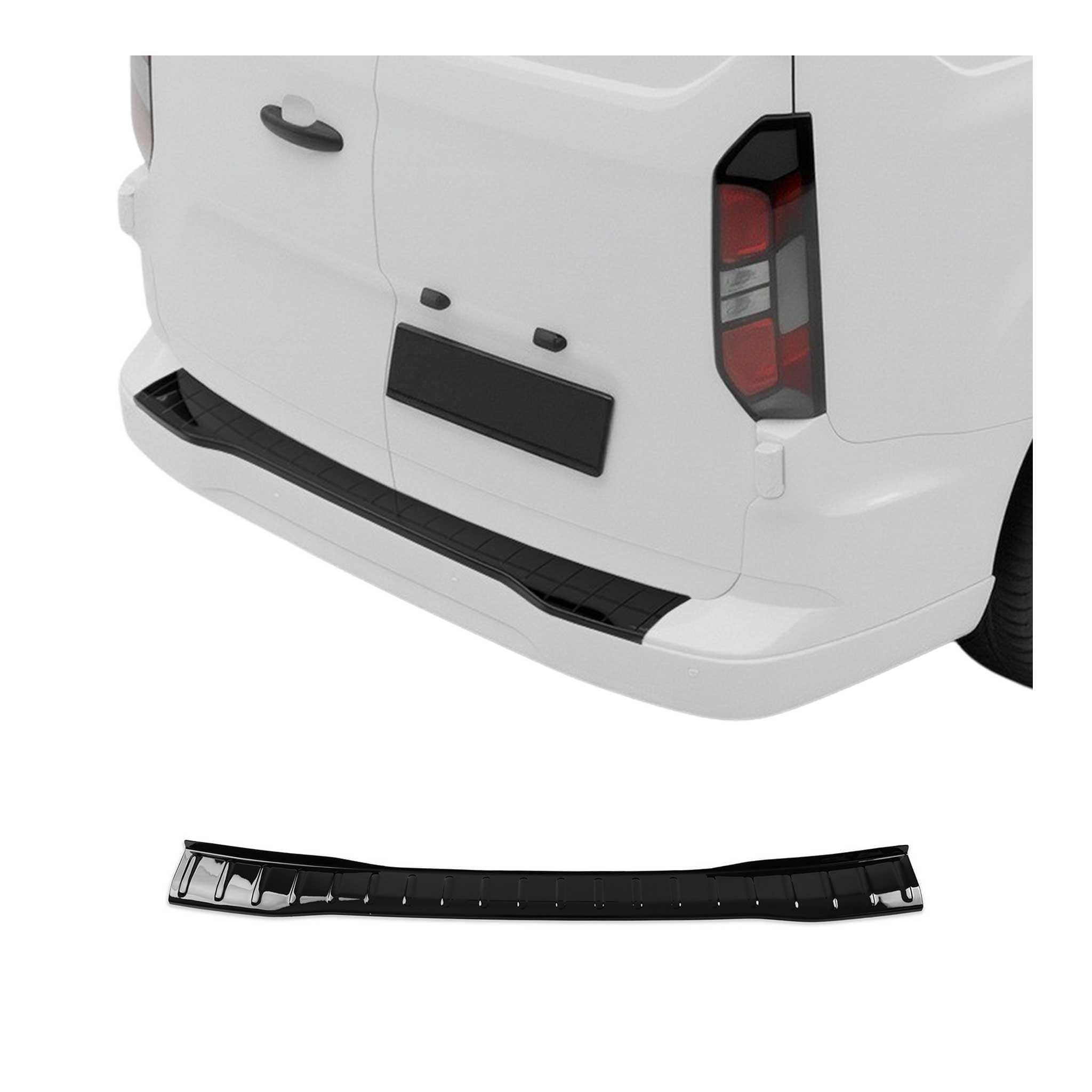 OMAC Protection de seuil de chargement compatible avec Ford Transit Tourneo Custom 2023-2026 Acrylique Noir