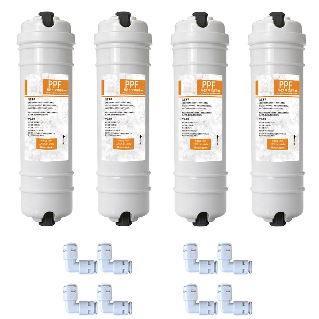 Lot De4 Cartouches Filtrantes Sédiments PP 10" Avec Raccords Rapides 1/4",adaptées Aux Purificateurs D'eau Par Osmose Inverse,réfrigérateurs Et Aux Distributeurs D'eau