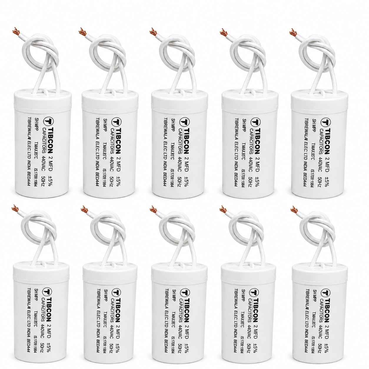 TIBCON 2 MFD Fan Capacitor | 440V AC | PP Dry Type (10) | 440V AC | Motor Run Capacitor for Ceiling Fans, Exhaust Fans & Air Coolers-image-30