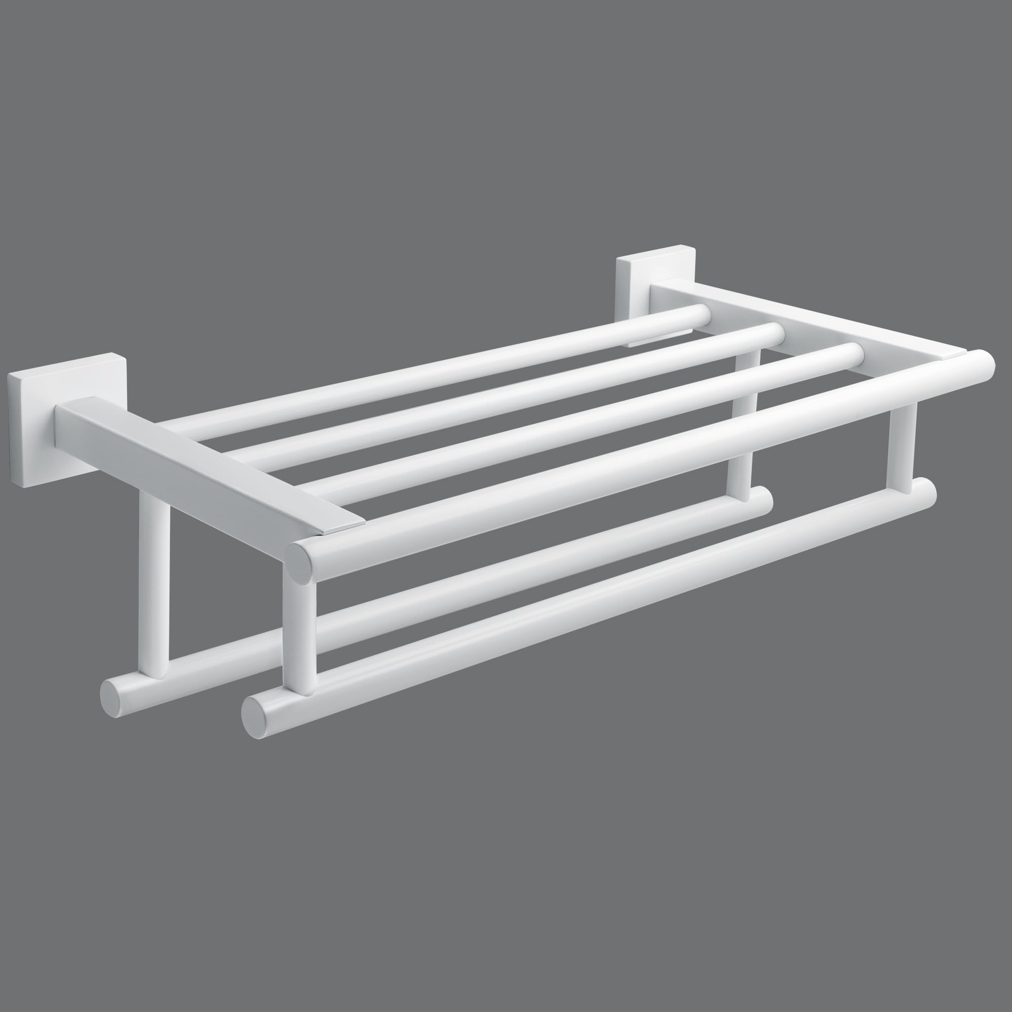 Alise Towel Rack,Towel Hanger Towel Shelf with Double Towel Bars for Bathroom Lavatory,16 Inch SUS 304 Stainless Steel Towel Holder Wall Mount,Matte White Finish