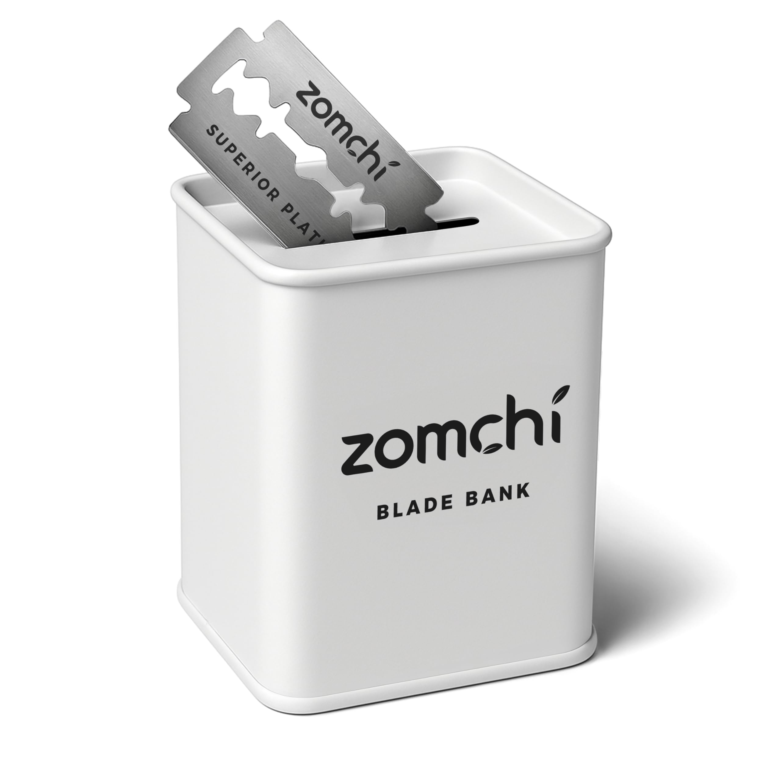 Zomchi Razor Blades Box for Storing Razor Blades, Razor Blades Storage Box Disposal Case for Used Razor Blades with Double Edge (White)