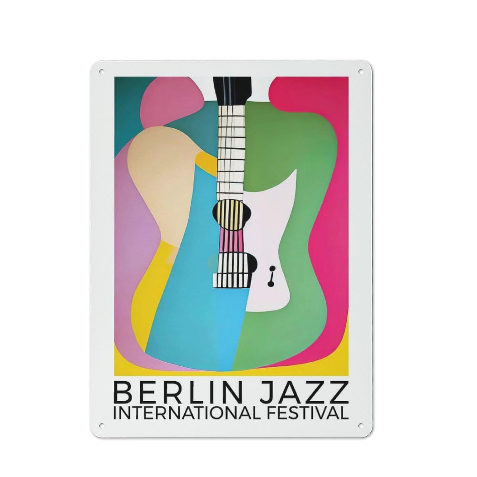 Junmoney Style-4 Berlin Jazz Festival Printed Metal Sign 40X30cm For Bar Or Restaurant, New Home Wall Decor For Hospitality Decor Collectors