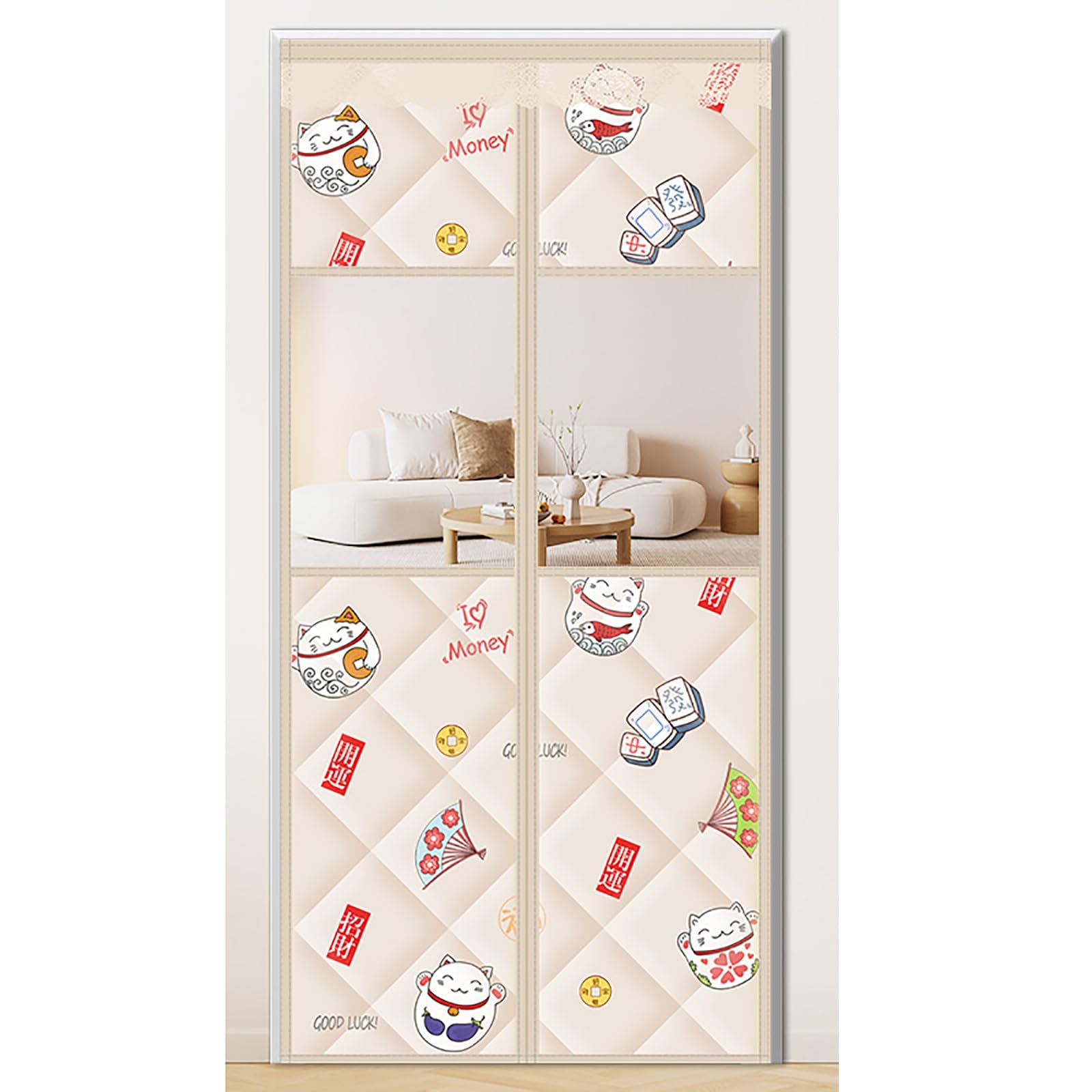 VFDVSWZSA door curtain, Warm Windproof Curtains, Thickened Soundproof Door, Suitable for Home and Commercial Use in Winter(Cat With Window,80 * 220cm/31.5 * 86.6in)