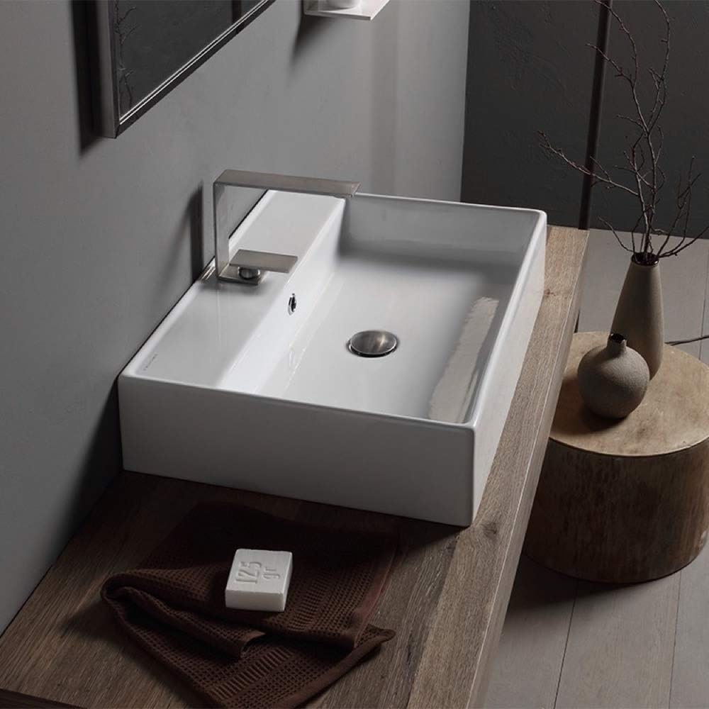 Black Friday Sale 2022 Scarabeo 8031/R-60-One Hole Teorema Rectangular Ceramic Wall Mounted/Vessel Sink, White Exclusive Discount 🔥 Scarabeo 8031/R-60-One Hole Teorema Rectangular Ceramic Wall Mounted/Vessel Sink, White