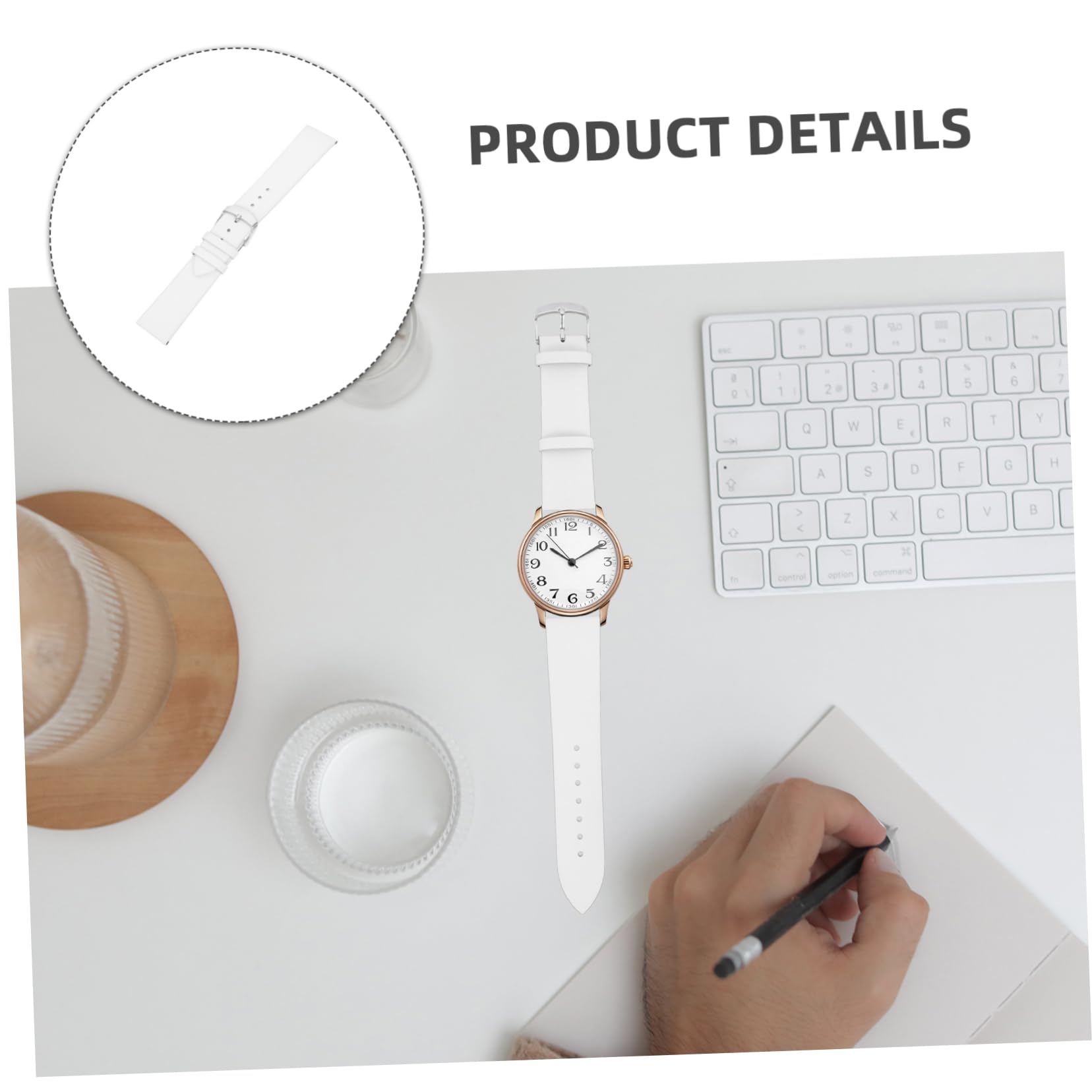 4pièces Bracelet Cuir Avec Boucle Inoxydable Accessoire De Montre Résistant Et Élégant