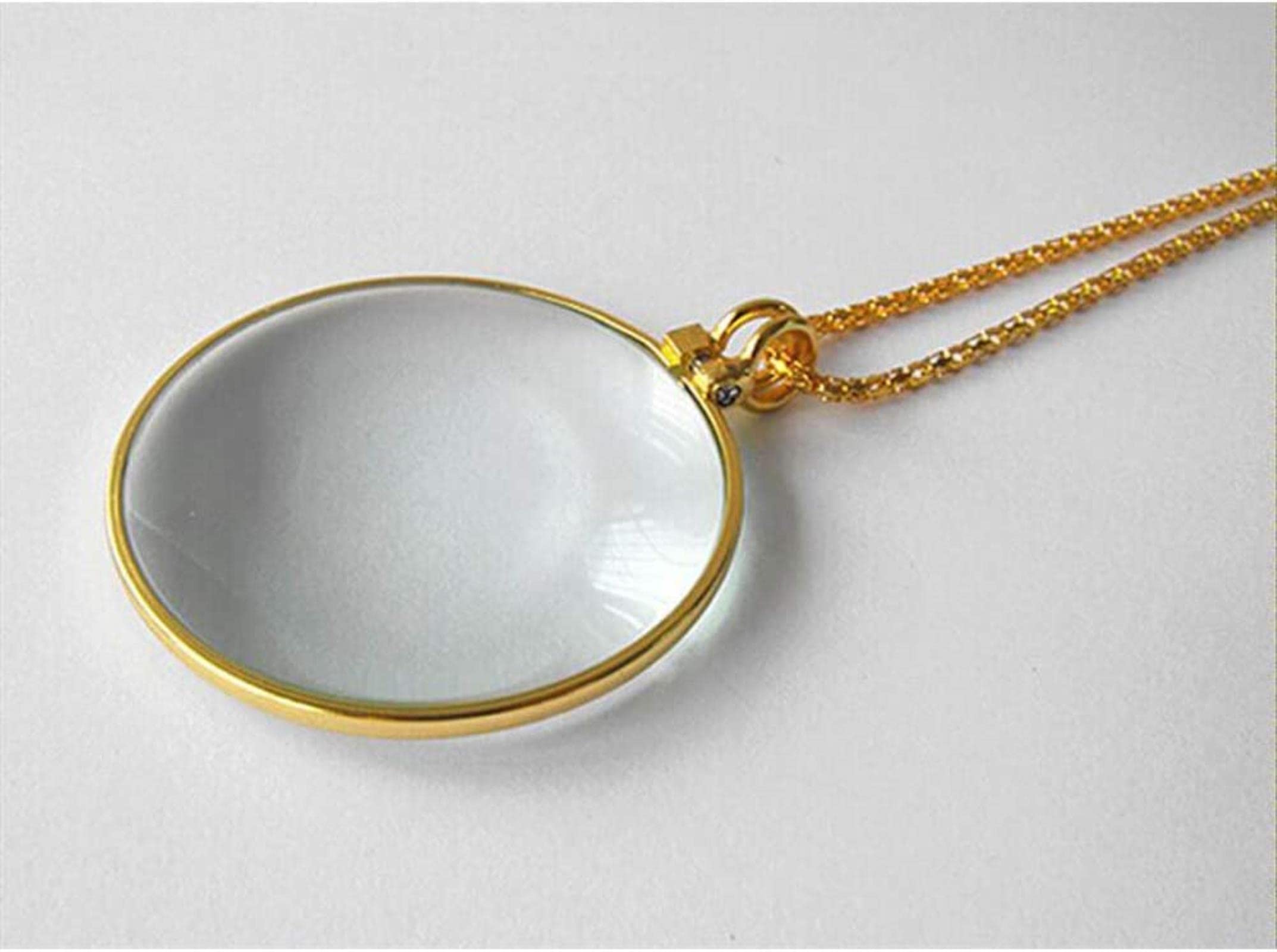 MRKU Collana con Lente d'Ingrandimento 10X Lente d'Ingrandimento da Lettura Tascabile Portatile Collana con Ciondolo Lente d'Ingrandimento in Oro Caldo Come Sempre