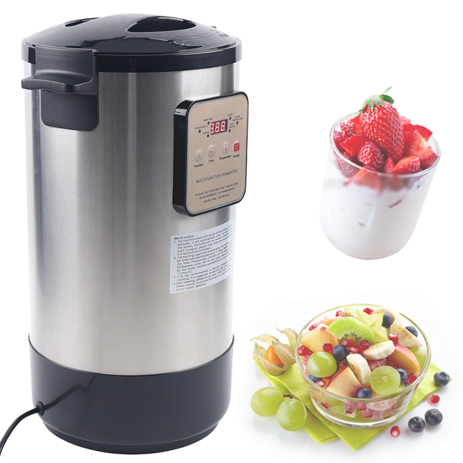 Machine à yaourt commerciale avec temps et température réglables, parfaite pour faire du yaourt, du natto, du vin de riz, de la pâte et du vinaigre de fruits à la maison ou au travail