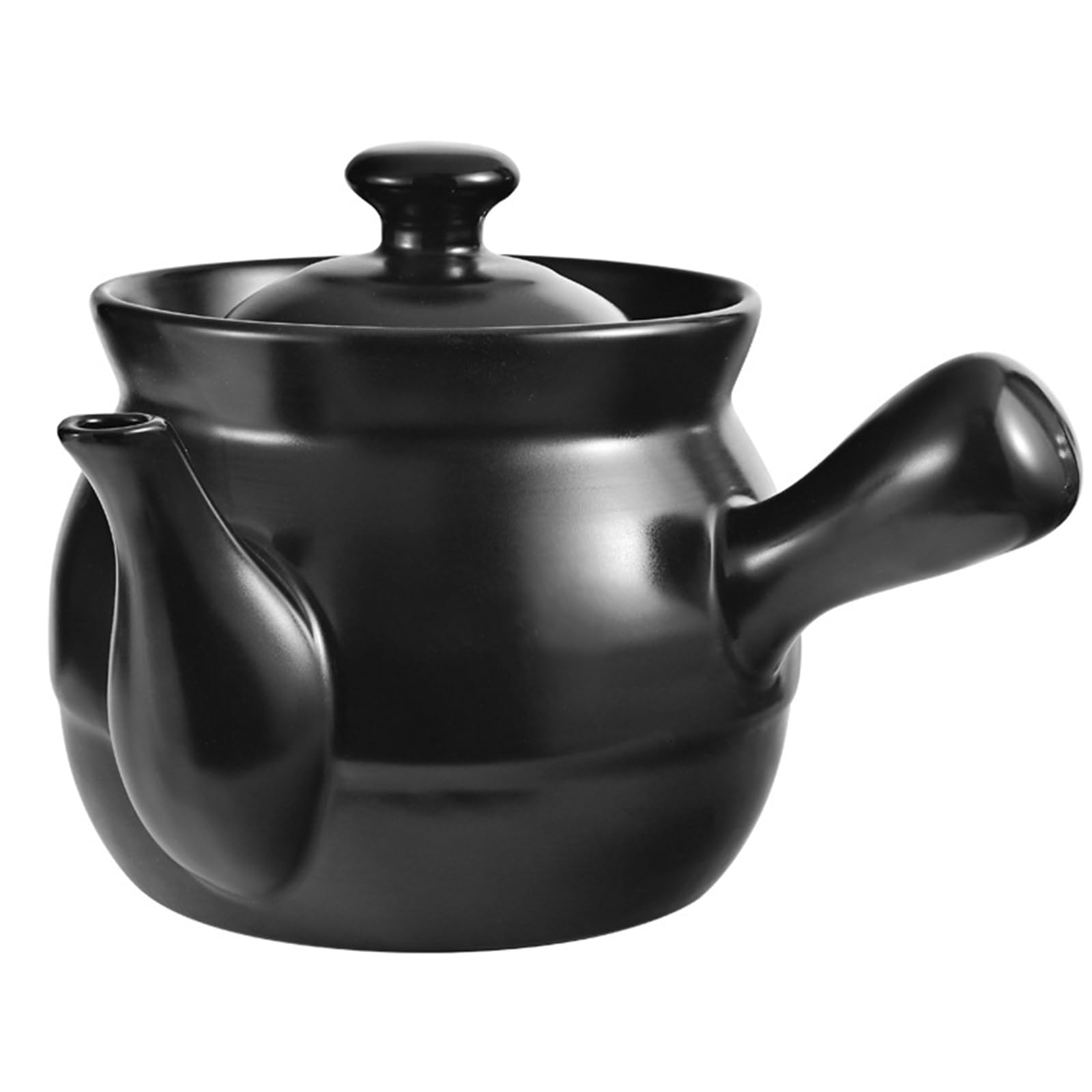 4L Ceramiczny Garnek Ziołowy Z Pokrywką, Odporne Na Ciepło Gliniane Naczynia Kuchenne Do Piekarnika Gazowego, Nieprzywierający Naczynie Do Wrzątku Do Zupy Z Chińskiej, Łatwa Czysta Okrągła Zapiekanka