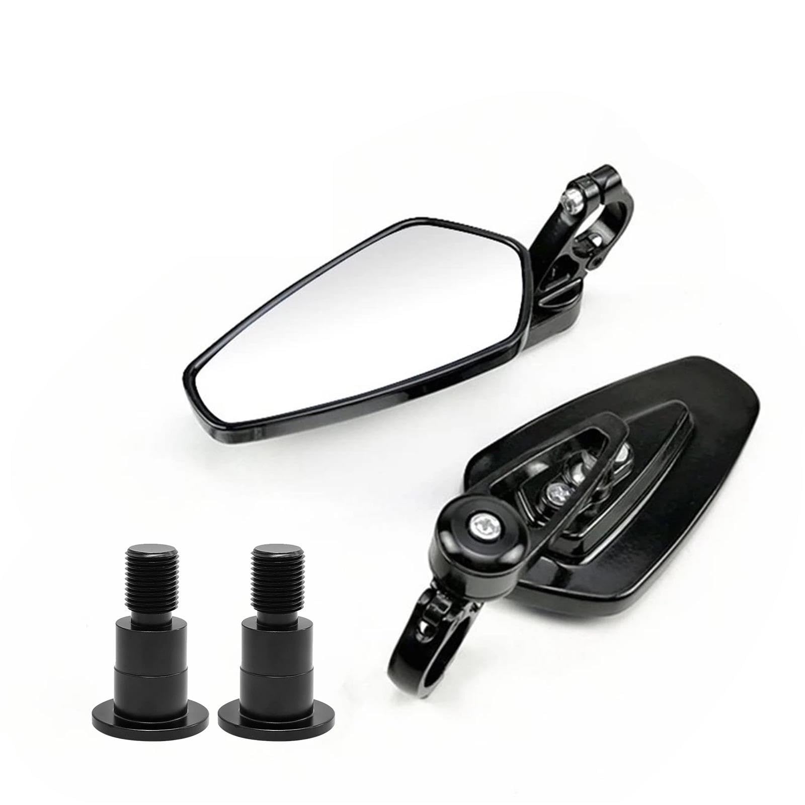 Espejos retrovisores motocicleta MT 07 09 en aluminio negro y lentes claras de alta densidad